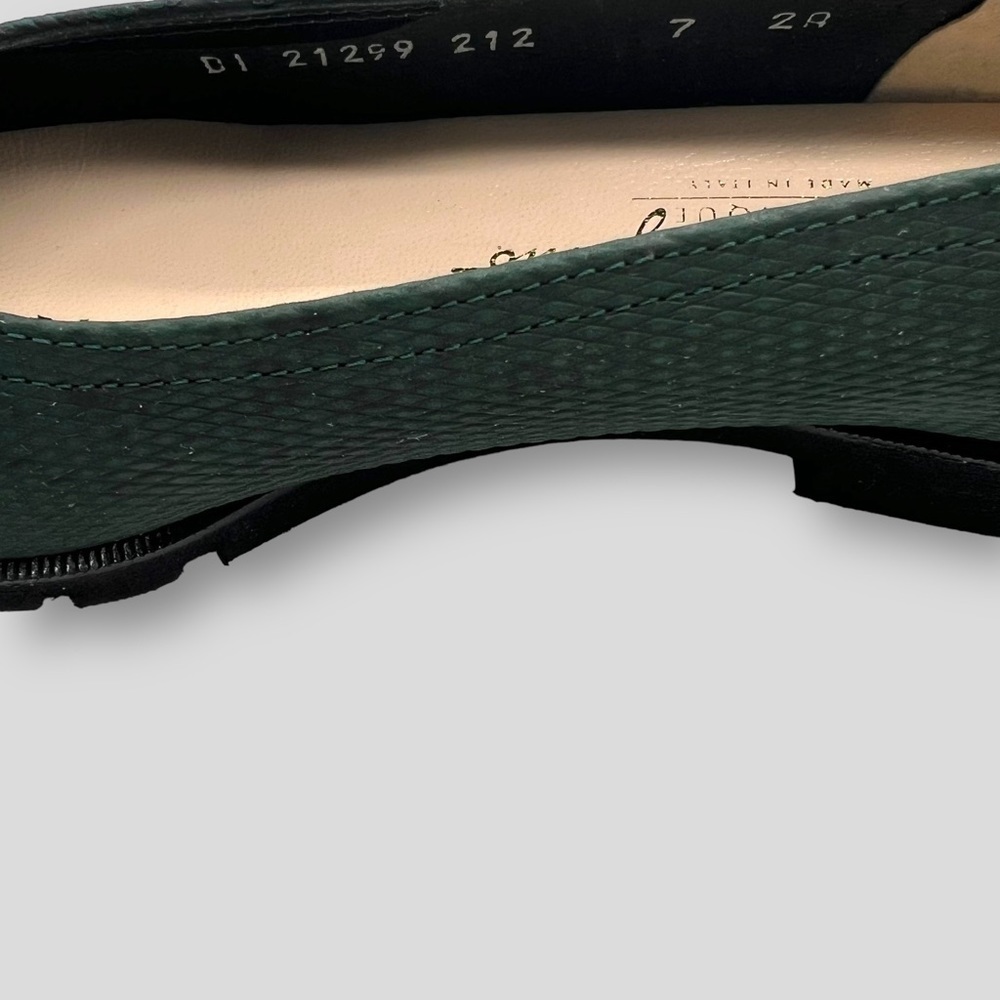 Salvatore Ferragamo Hunter Green Slip On Flats. - Picture 7 of 7